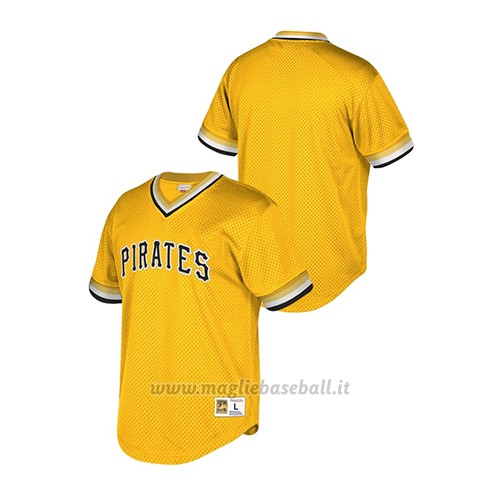 Maglia Baseball Hombre Pittsburgh Pirates Cooperstown Collection Mesh Wordmark Or